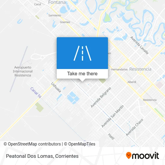 Peatonal Dos Lomas map