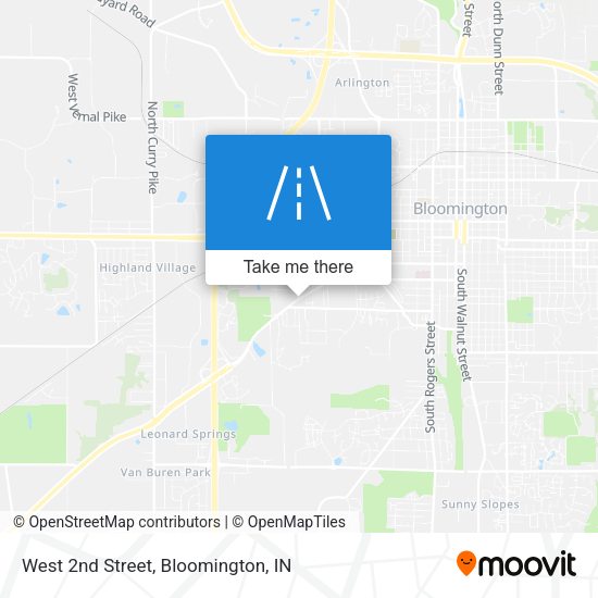 West 2nd Street map