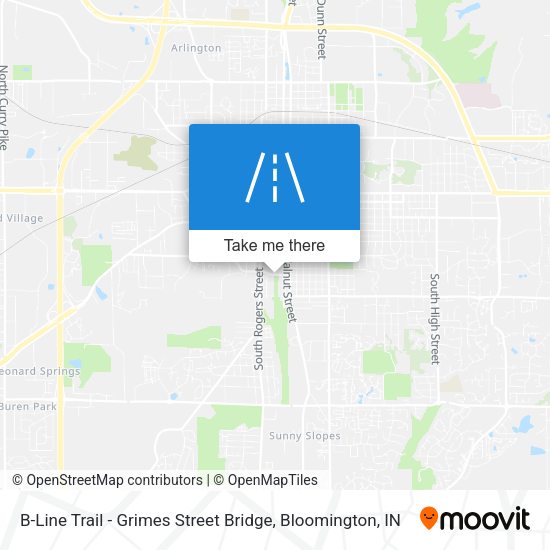 Mapa de B-Line Trail - Grimes Street Bridge