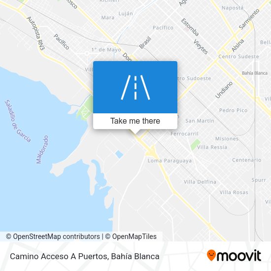 Camino Acceso A Puertos map