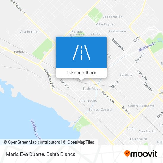 María Eva Duarte map