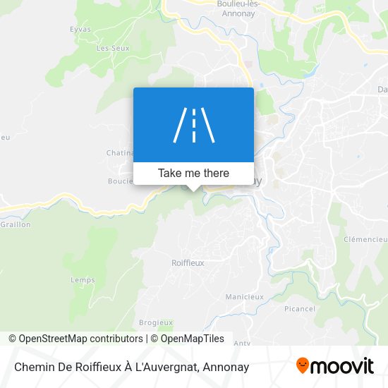 Chemin De Roiffieux À L'Auvergnat map