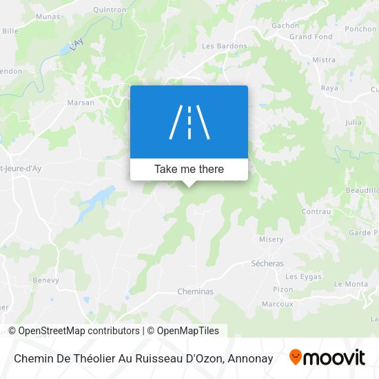 Chemin De Théolier Au Ruisseau D'Ozon map