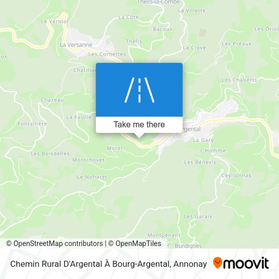 Chemin Rural D'Argental À Bourg-Argental map