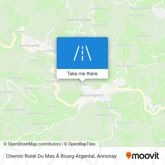 Chemin Rural Du Mas À Bourg-Argental map