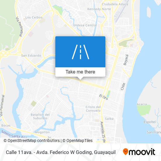 Calle 11ava. - Avda. Federico W Goding map