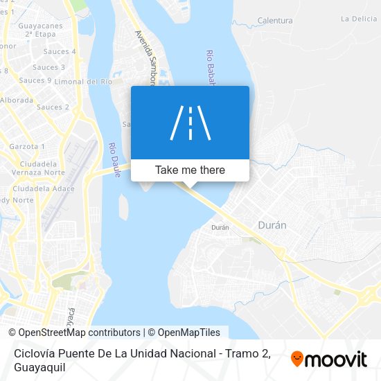 Mapa de Ciclovía Puente De La Unidad Nacional - Tramo 2