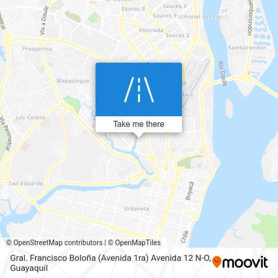 Mapa de Gral. Francisco Boloña (Avenida 1ra) Avenida 12 N-O