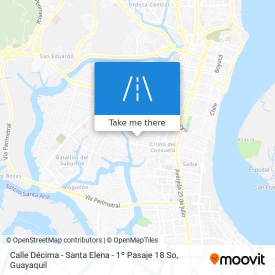 Mapa de Calle Décima - Santa Elena - 1º Pasaje 18 So