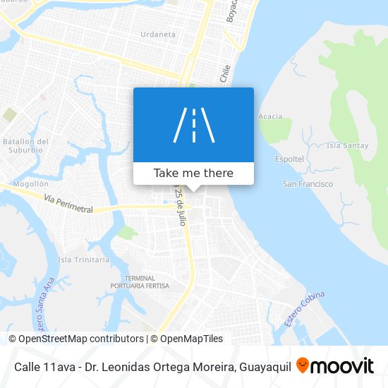 Calle 11ava - Dr. Leonidas Ortega Moreira map