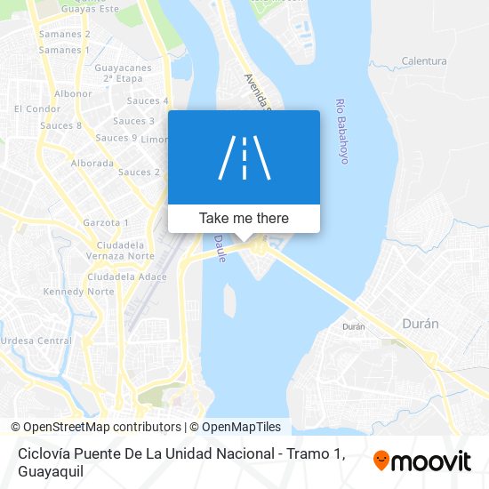 Mapa de Ciclovía Puente De La Unidad Nacional - Tramo 1