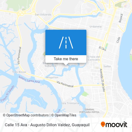 Mapa de Calle 15 Ava - Augusto Dillon Valdez