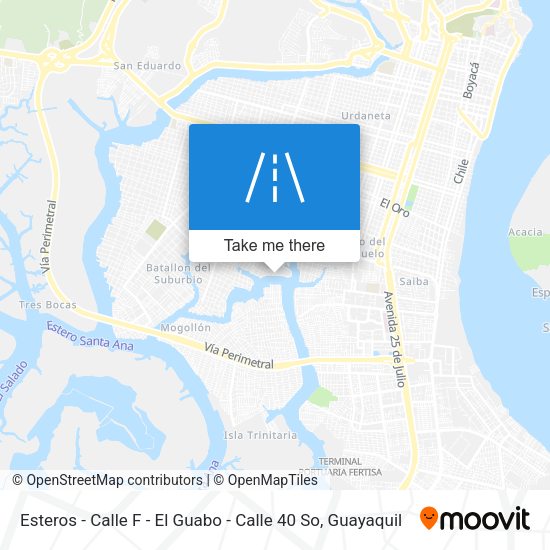 Mapa de Esteros - Calle F - El Guabo - Calle 40 So