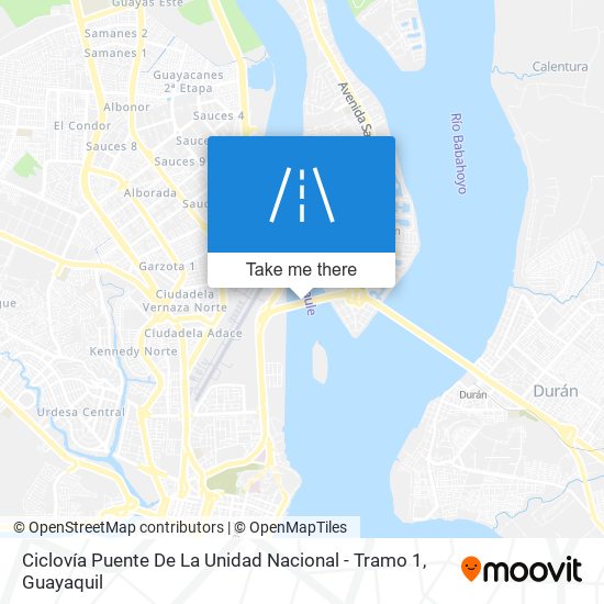 Ciclovía Puente De La Unidad Nacional - Tramo 1 map