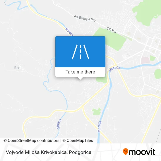 Vojvode Miloša Krivokapića map