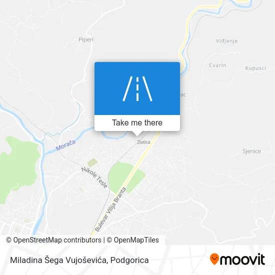 Miladina Šega Vujoševića map