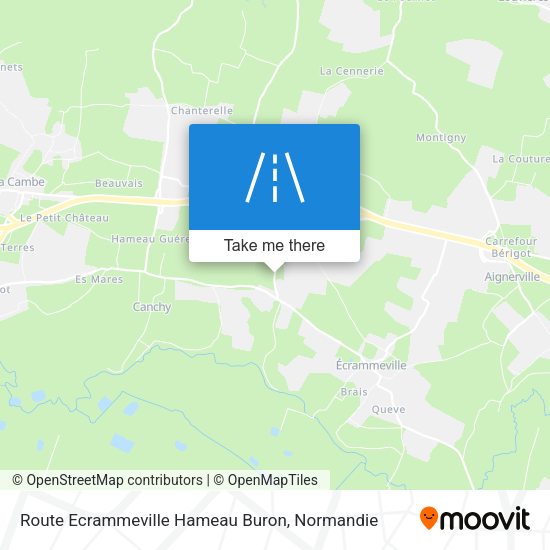 Route Ecrammeville Hameau Buron map