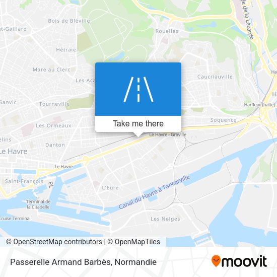 Passerelle Armand Barbès map