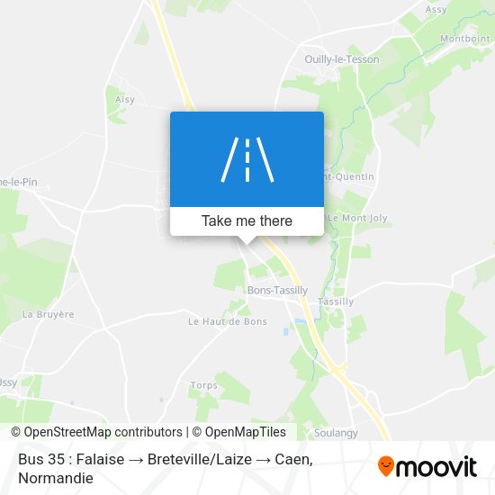 Bus 35 : Falaise → Breteville / Laize → Caen map