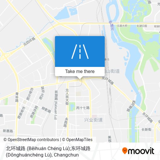 北环城路 (Bĕihuán Chéng Lù);东环城路 (Dōnghuánchéng Lù) map