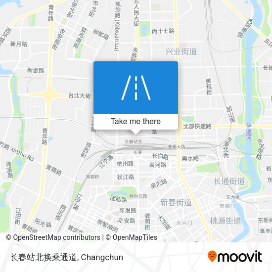 长春站北换乘通道 map