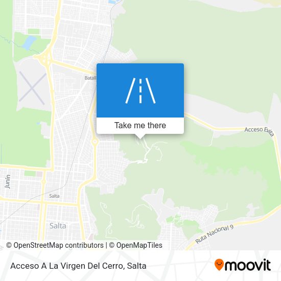 Mapa de Acceso A La Virgen Del Cerro