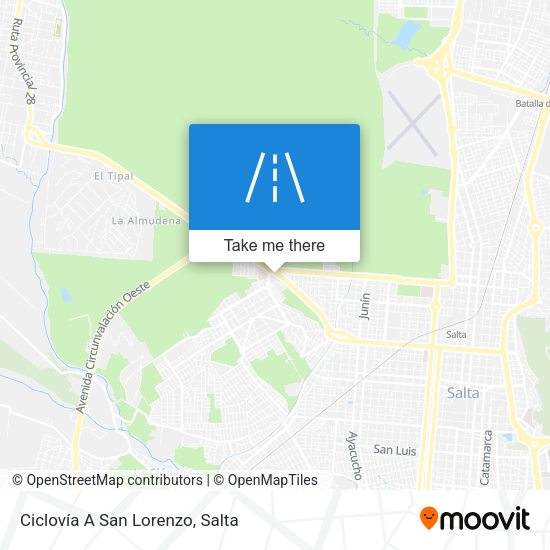 Ciclovía A San Lorenzo map