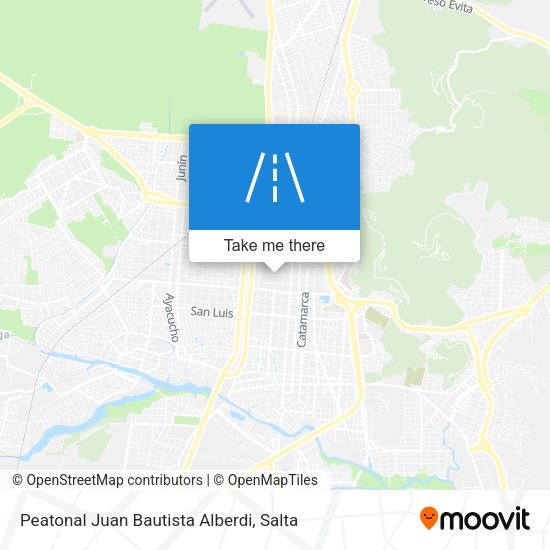 Mapa de Peatonal Juan Bautista Alberdi