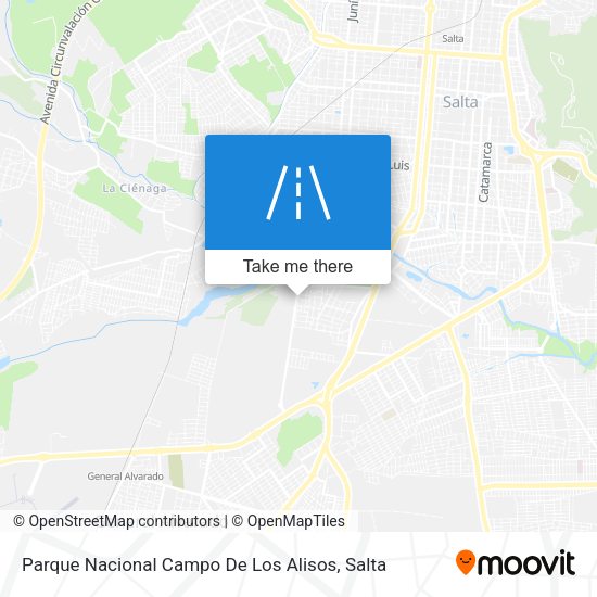 Parque Nacional Campo De Los Alisos map