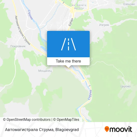 Карта Автомагистрала Струма