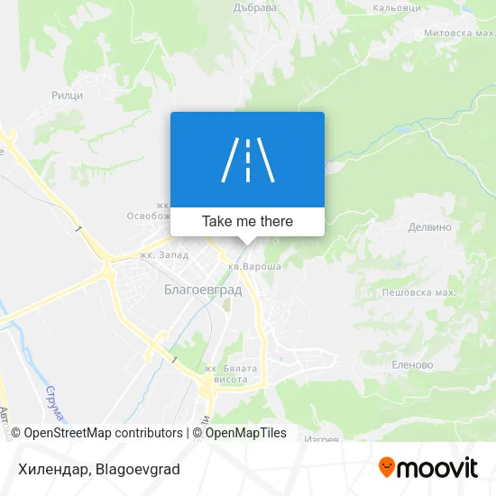 Карта Хилендар