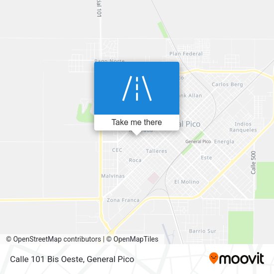 Calle 101 Bis Oeste map