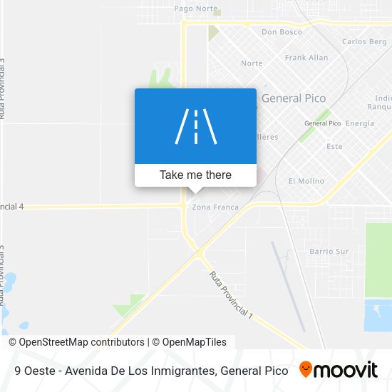 9 Oeste - Avenida De Los Inmigrantes map