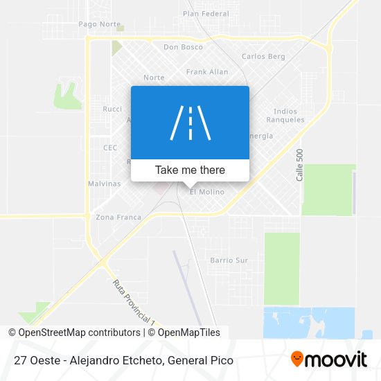 27 Oeste - Alejandro Etcheto map