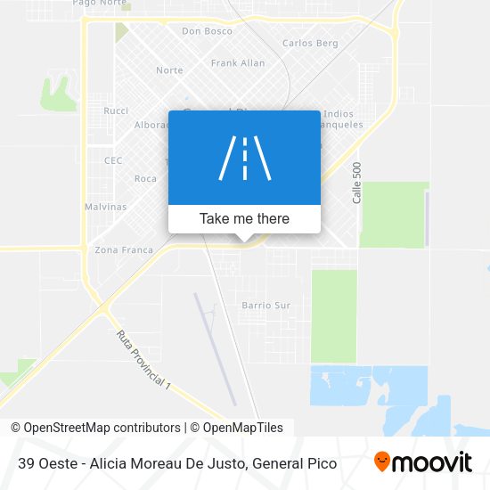 39 Oeste - Alicia Moreau De Justo map