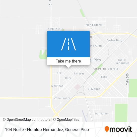 104 Norte - Heraldo Hernández map