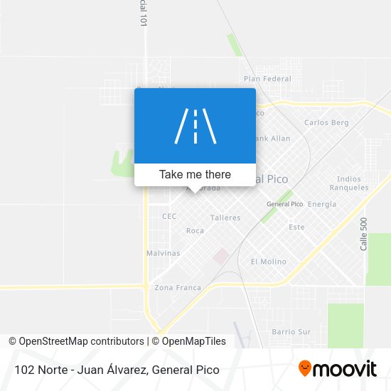 Mapa de 102 Norte - Juan Álvarez