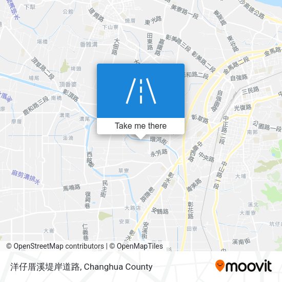 洋仔厝溪堤岸道路地圖