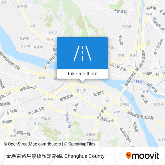 金馬東路烏溪橋預定路線地圖