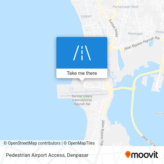 Pedestrian Airport Access map