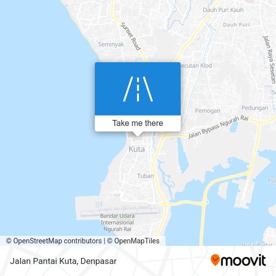 Jalan Pantai Kuta map