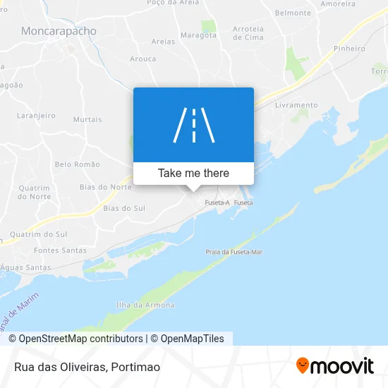 Rua das Oliveiras map