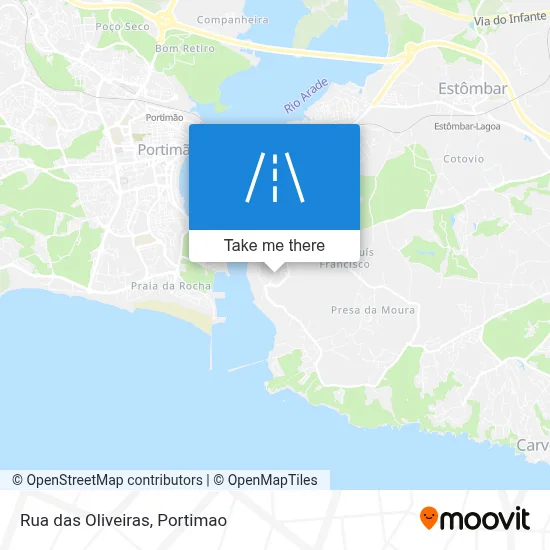 Rua das Oliveiras map