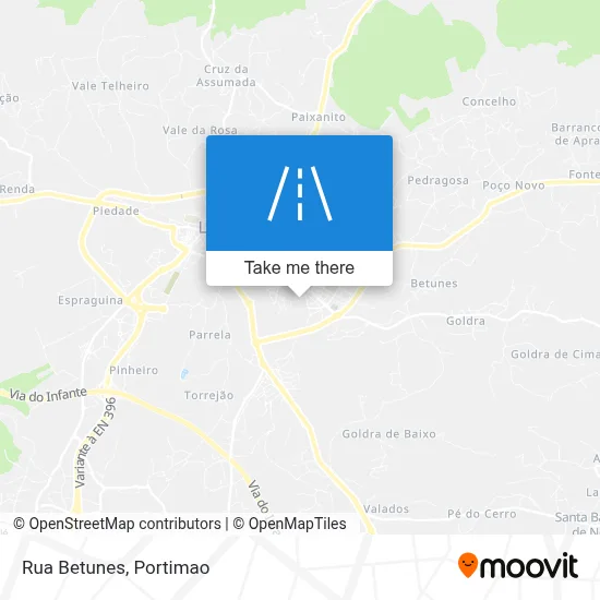 Rua Betunes map