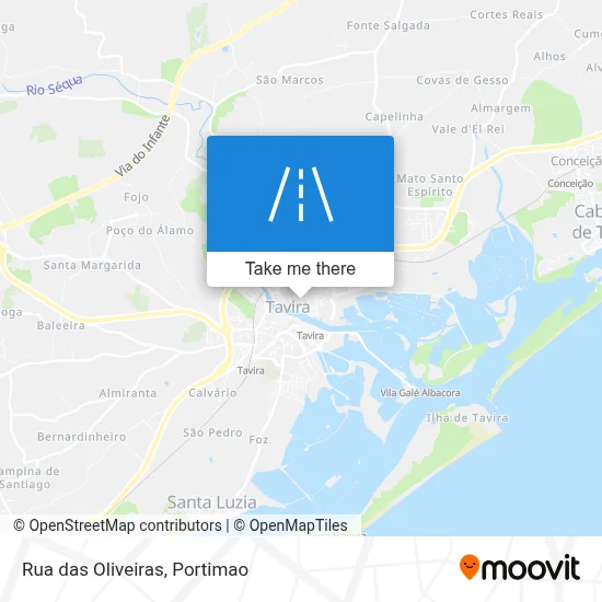 Rua das Oliveiras map