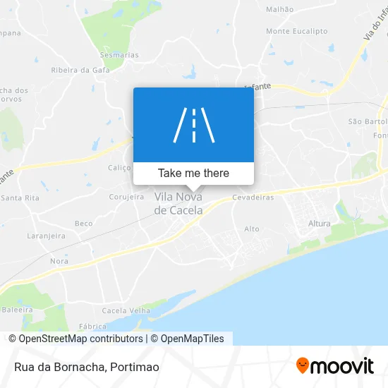 Rua da Bornacha map