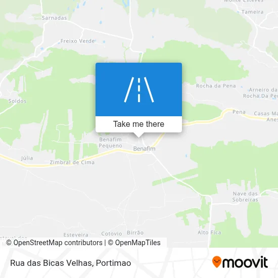 Rua das Bicas Velhas map