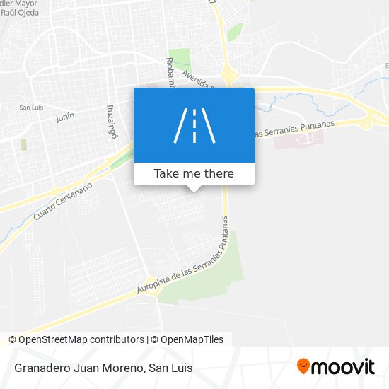 Granadero Juan Moreno map