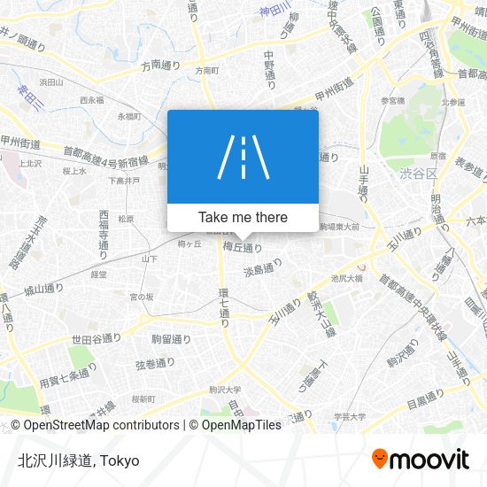 北沢川緑道 map