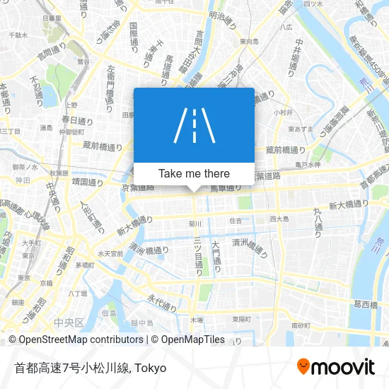 Metropolitan Expressway Route 7 Komatsu River Line map